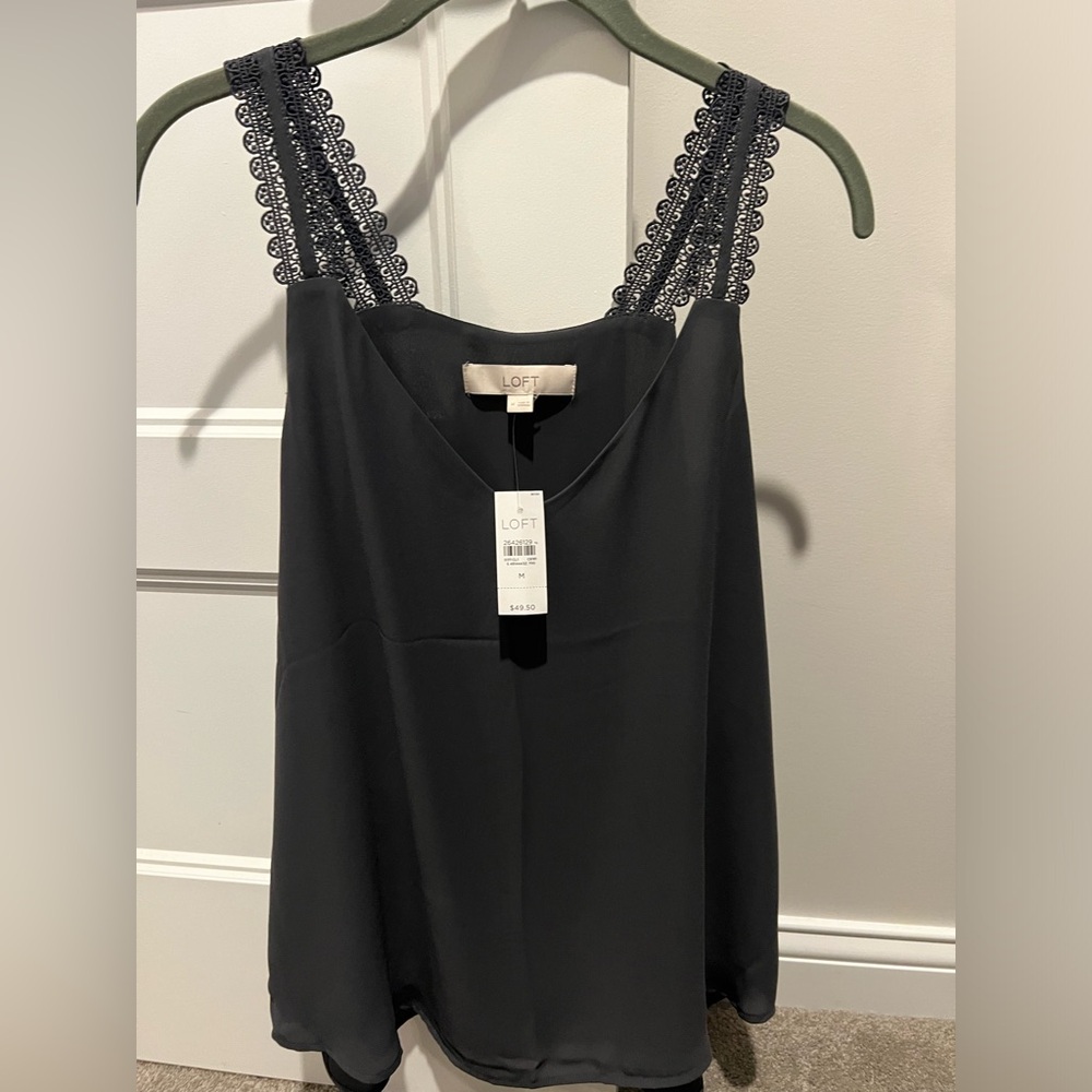 Loft camisole/top, size M, gray, new with tags